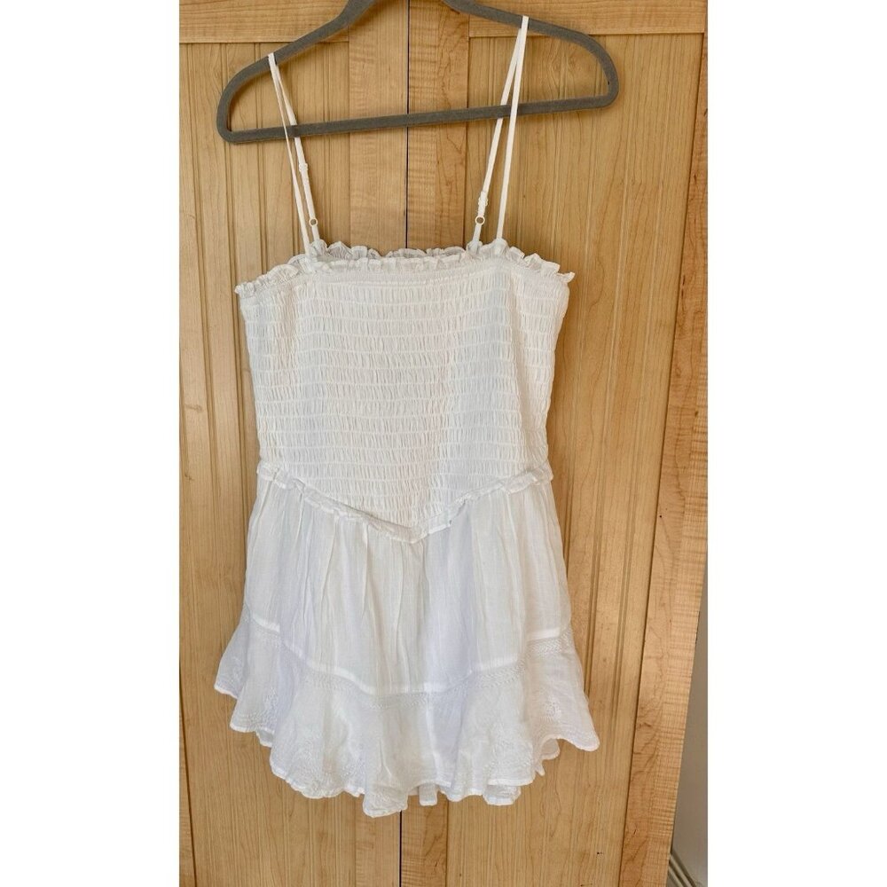 American Eagle NWT Women's Bella Ruffle Tiered White Romper Size L